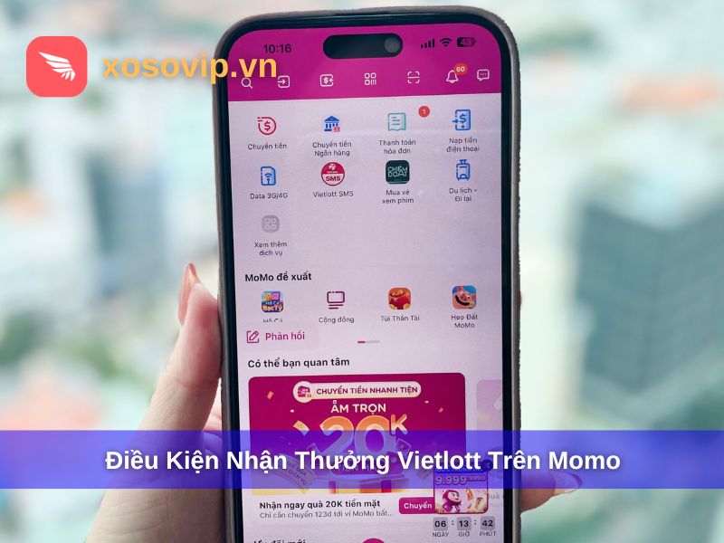 Điều kiện nhận thưởng Vietlott trên Momo