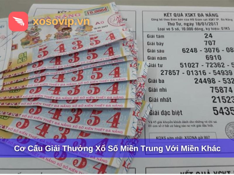 So sấnh cơ cấu giải thưởng xổ số miền Trung với miền Bắc và Nam