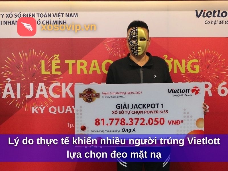 L&yacute; do thực tế khiến nhiều người tr&uacute;ng Vietlott lựa chọn đeo mặt nạ
