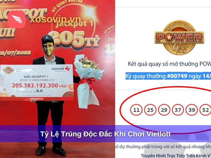 Tỷ lệ tr&uacute;ng độc đắc trong Vietlott
