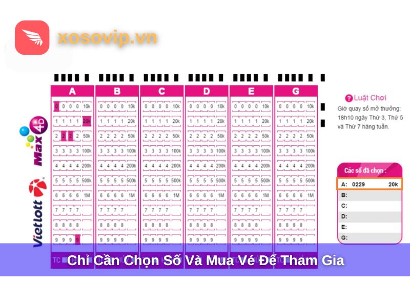 Chỉ cần chọn số và mua vé để tham gia Max 4D